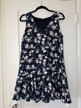 Banana Republic Navy Floral Print Dress